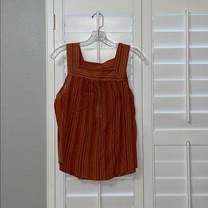 Orange Tank with multi colored stripes